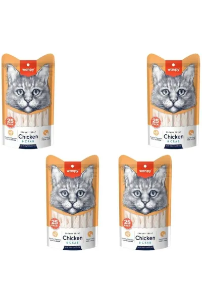 Tavuklu & Yengeçli Sıvı Ödül Maması 25x14 Gr X 4 Adet
