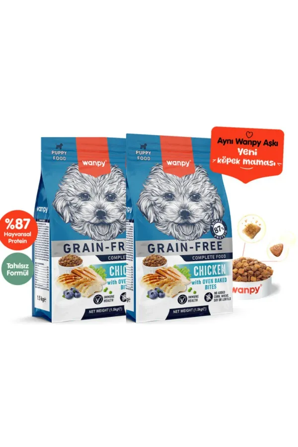 Tahılsız Tavuklu Yavru Köpek Maması 1,5Kg X 2 Adet