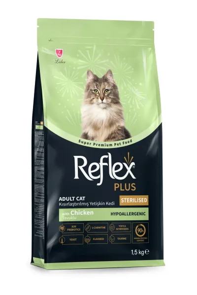 Plus Hipoalerjenik Kısırlaştırılmış/Sterilized Tavuklu Yetişkin Kedi Maması 1,5 kg