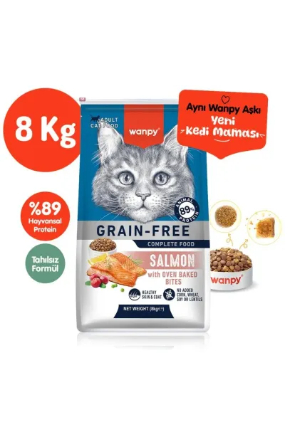 Tahılsız Somonlu Yetişkin Kedi Maması 8 kg