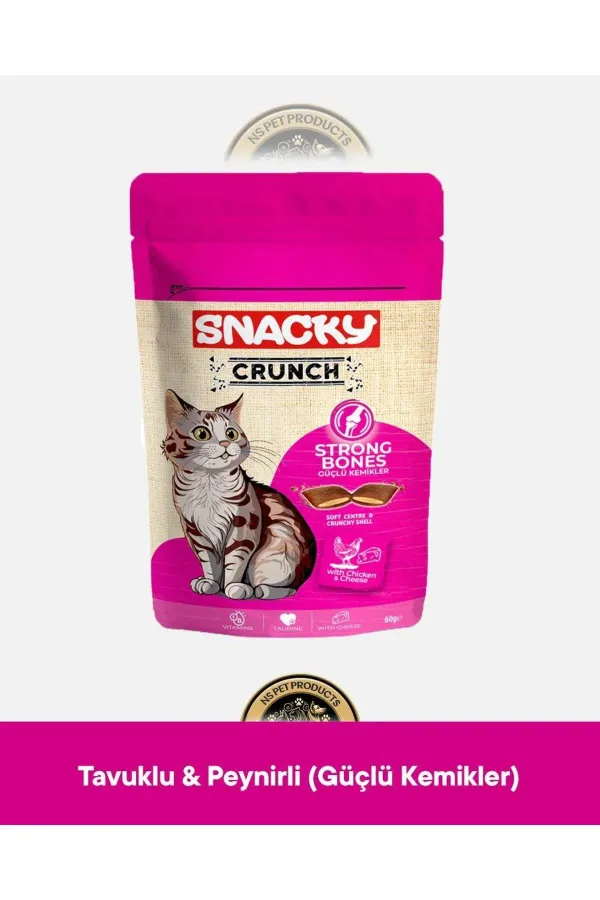 Crunch Strong Bones - Güçlü Kemikler Tavuklu Peynirli Kedi Ödül Maması 60 gr