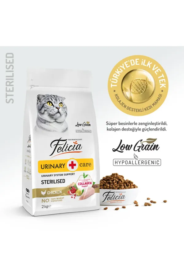 Kolajen Destekli Hipoalerjenik Tavuklu Kısırlaştırılmış Yetişkin Kedi Maması 2KG