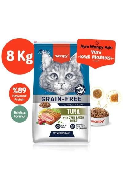 Tahılsız Ton Balıklı Yetişkin Kedi Maması 8 kg