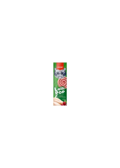 Lollipop Dondurularak Kurutulmuş Kızılcıklı Lolipop Kedi Ödülü 1,4gr (10'lu)
