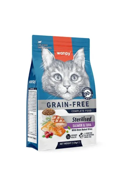 Tahılsız Somon ve Ton Balıklı Kısırlaştırılmış Kedi Maması 1,5 kg