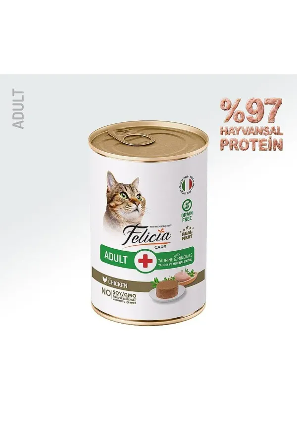 Tahılsız Yetişkin Tavuklu Kedi Konservesi 400 Gr