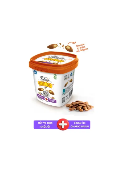 Tavuklu & Somonlu 100 gr Kedi Crunch Ödül Maması Tüy Yumağı Önleyici İtalya Menşeli