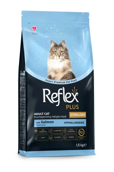 Plus Hipoalerjenik Kısırlaştırılmış/Sterilized Somonlu Yetişkin Kedi Maması 1,5 kg