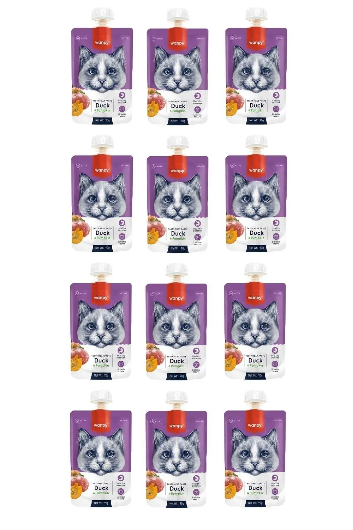 Taze Ördekli & Balkabaklı Kedi Et Ezmesi 90 Gr. X 12 Adet