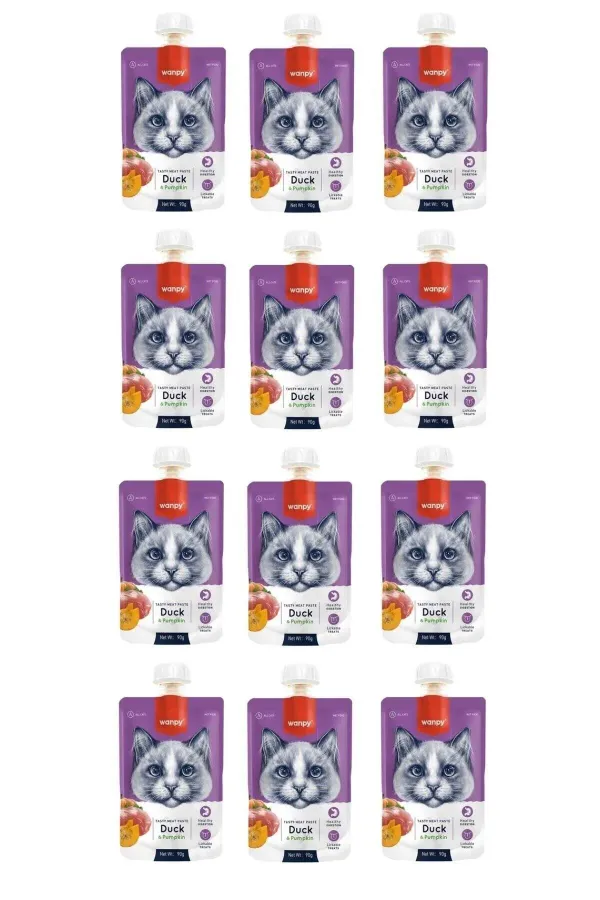 Taze Ördekli & Balkabaklı Kedi Et Ezmesi 90 Gr. X 12 Adet