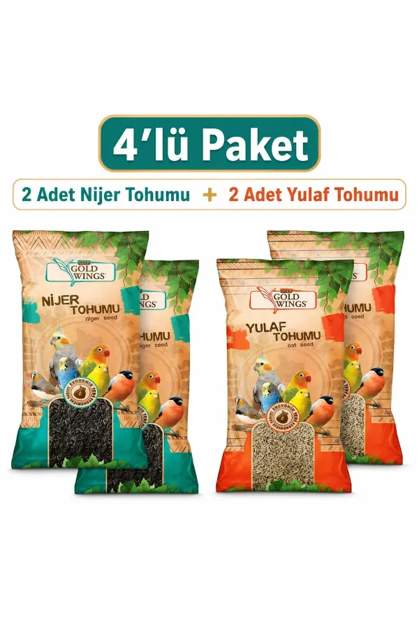 4’lü Kuş Tohumu Paketi – 2 Adet Nijer Tohumu + 2 Adet Yulaf Tohumu