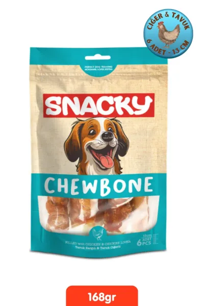 Tavuk & Ciğer Sargılı Köpek Ödülü Ödül Maması 6'lı x 13 cm - 168gr