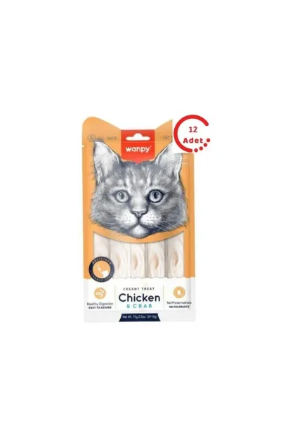 Tavuk-Yengeç Krema Likit Kedi Ödülü 5x14 Gr 12'li Paket