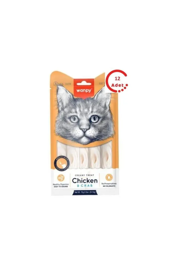 Tavuk-Yengeç Krema Likit Kedi Ödülü 5x14 Gr 12'li Paket