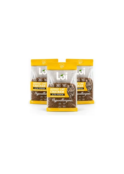 Adult Cat Chicken Tavuklu Kedi Maması 3 x 1 kg