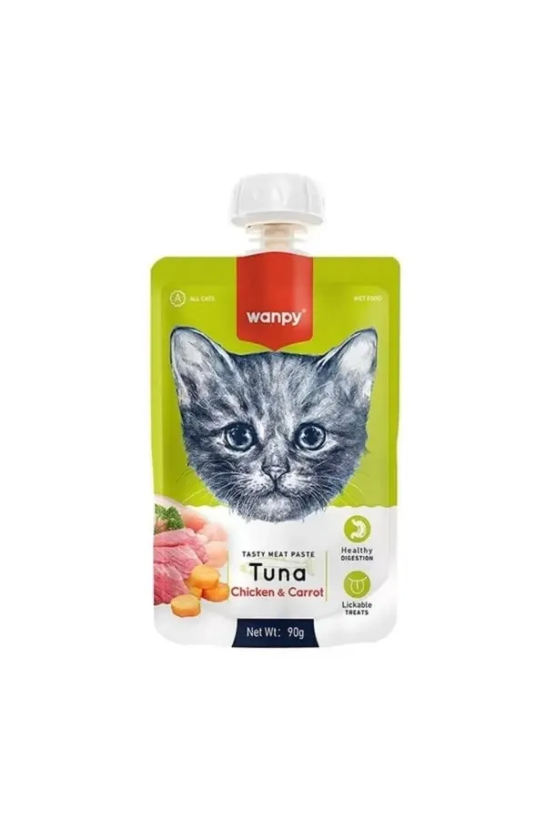 Taze Ton Balıklı Ve Tavuklu Et Ezmesi Doğal Kedi Ödülü 90 gr