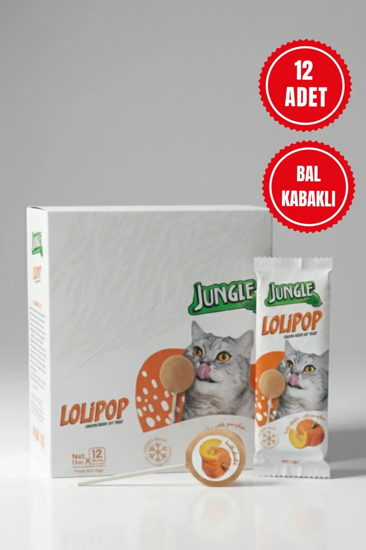 Kedi Lolipopu Balkabaklı ( 12 ADET )