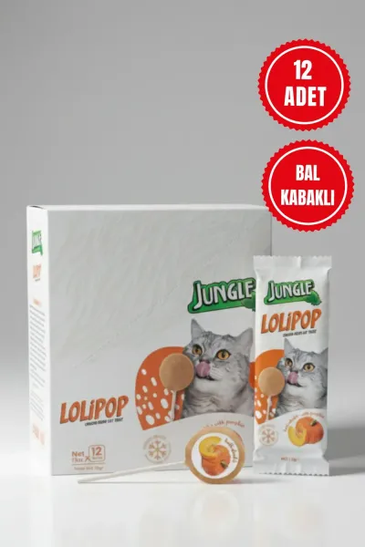 Kedi Lolipopu Balkabaklı ( 12 ADET )