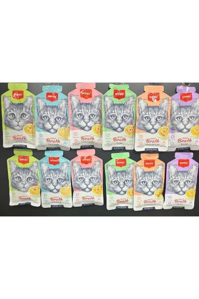Karışık Aromalı Kedi Çorbası 50 gr X 12 Adet Sıvı Kedi Ödülü
