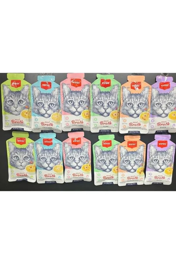 Karışık Aromalı Kedi Çorbası 50 gr X 12 Adet Sıvı Kedi Ödülü