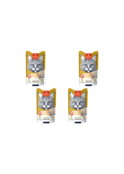 Karışık 8 Lezzetli Krema Kedi Ödülü 25 x 14 gr x 4 Adet Sağlıklı Beslenme İçin