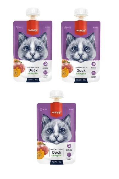 Taze Ördekli & Balkabaklı Kedi Et Ezmesi 90 Gr. X 3 Adet