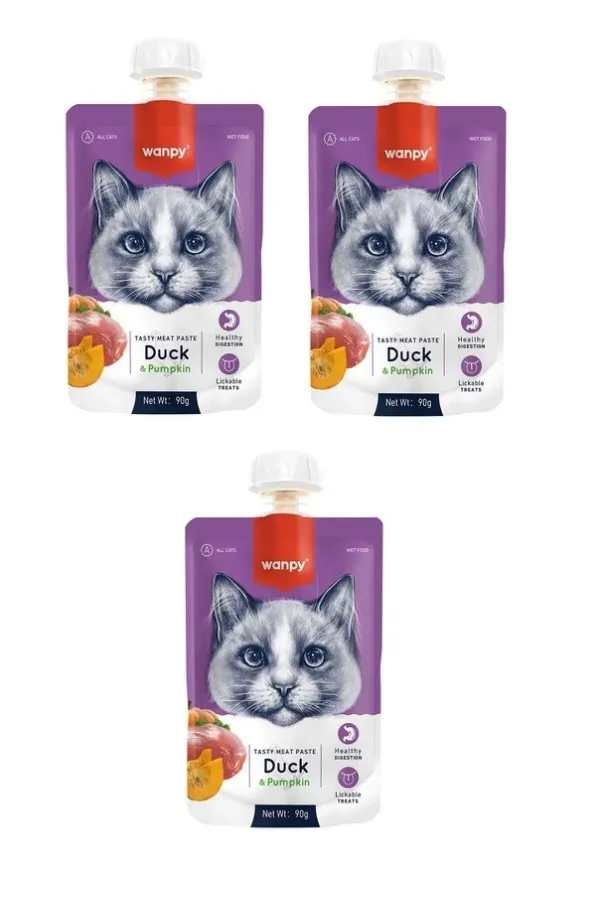 Taze Ördekli & Balkabaklı Kedi Et Ezmesi 90 Gr. X 3 Adet