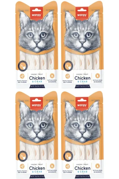 Tavuk & Yengeç Sıvı Kedi Ödül Maması 5x14 Gr. (4 Adet)