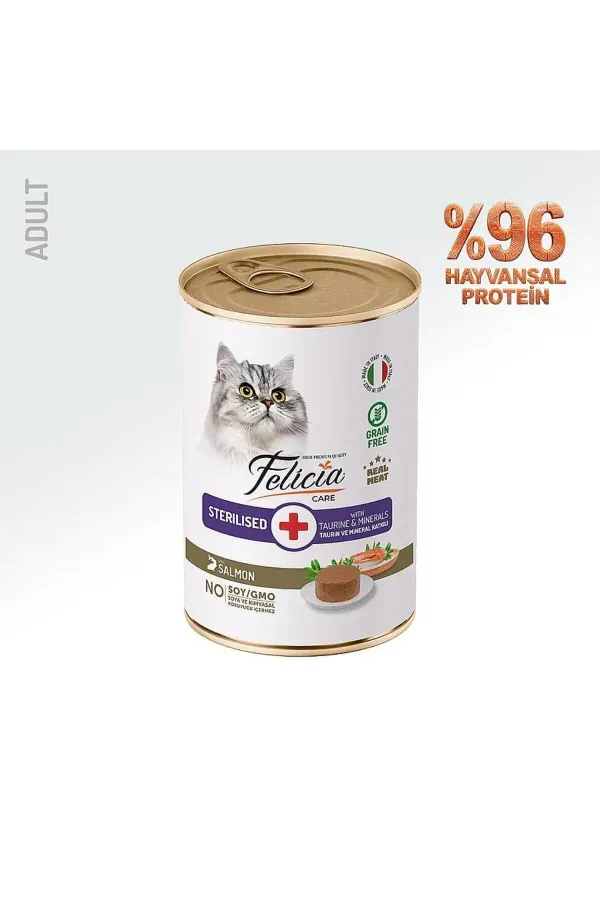 Tahılsız Sterilised Somonlu Kısırlaştırılmış Kedi Konservesi 400 Gr