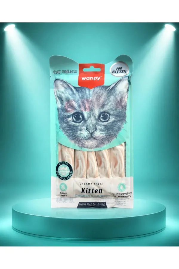 Kedi Ödül Maması Kitten Kremalı Tavuklu & Morina Balıklı 70g Yavru Kediler İçin Tahılsız Kedi