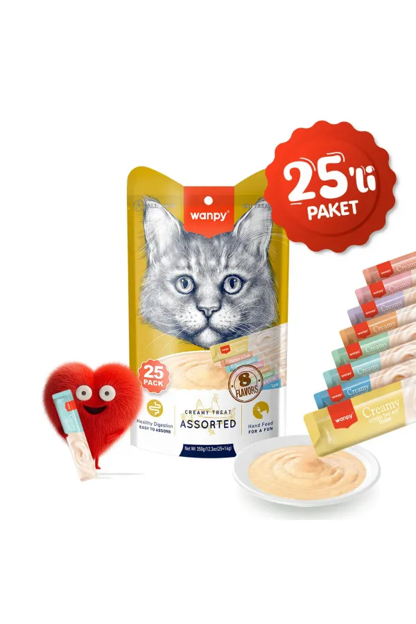 Krema Kedi Ödül Maması 14gr (25 Adet) (Karışık Çeşitli)
