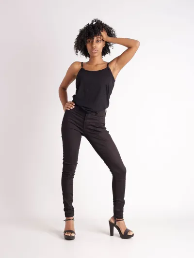 Kadın Yüksek Bel Skinny Kot Pantolon – Siyah