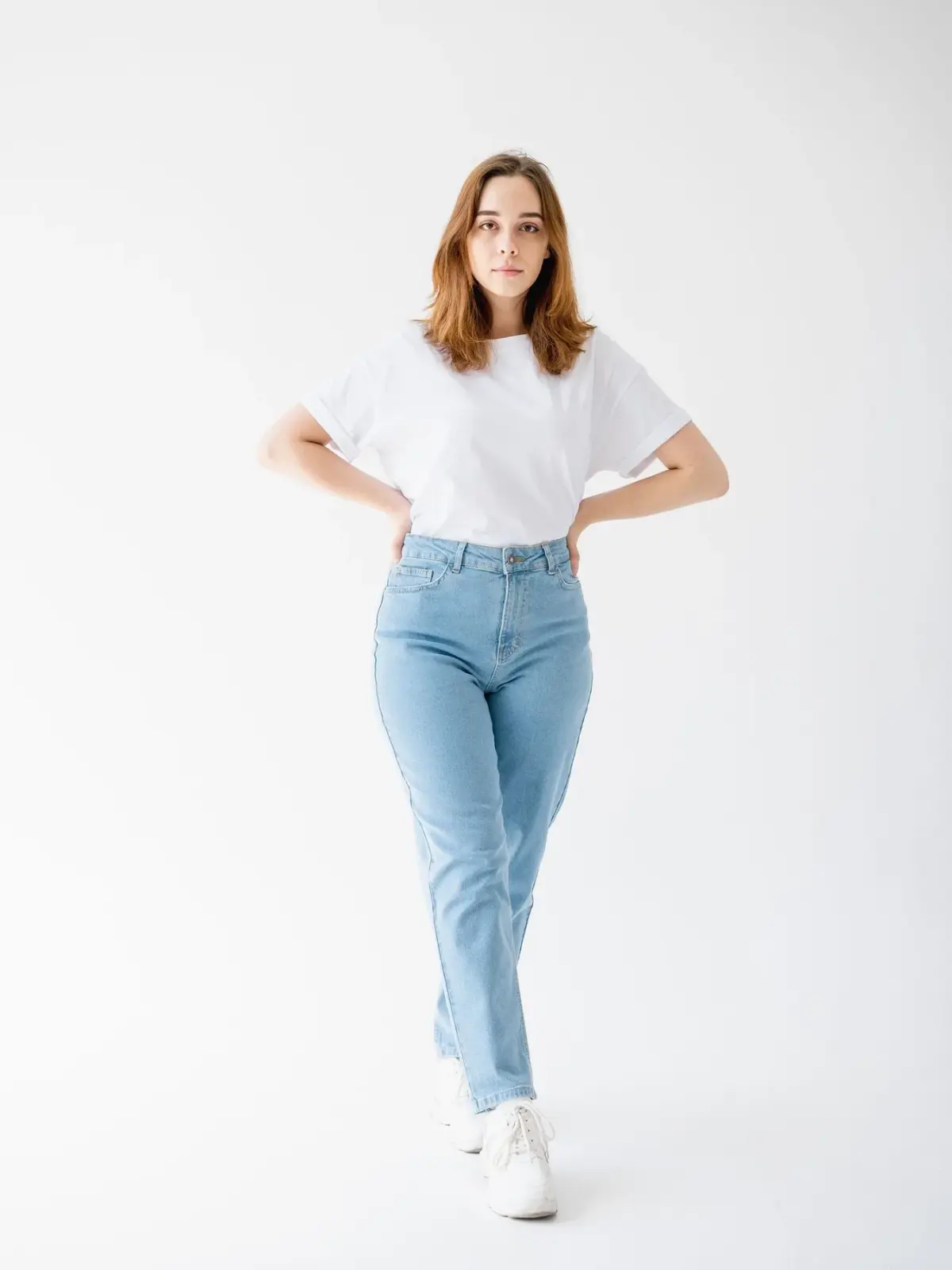 Kadın Mom Fit Kot Pantolon – Açık Mavi