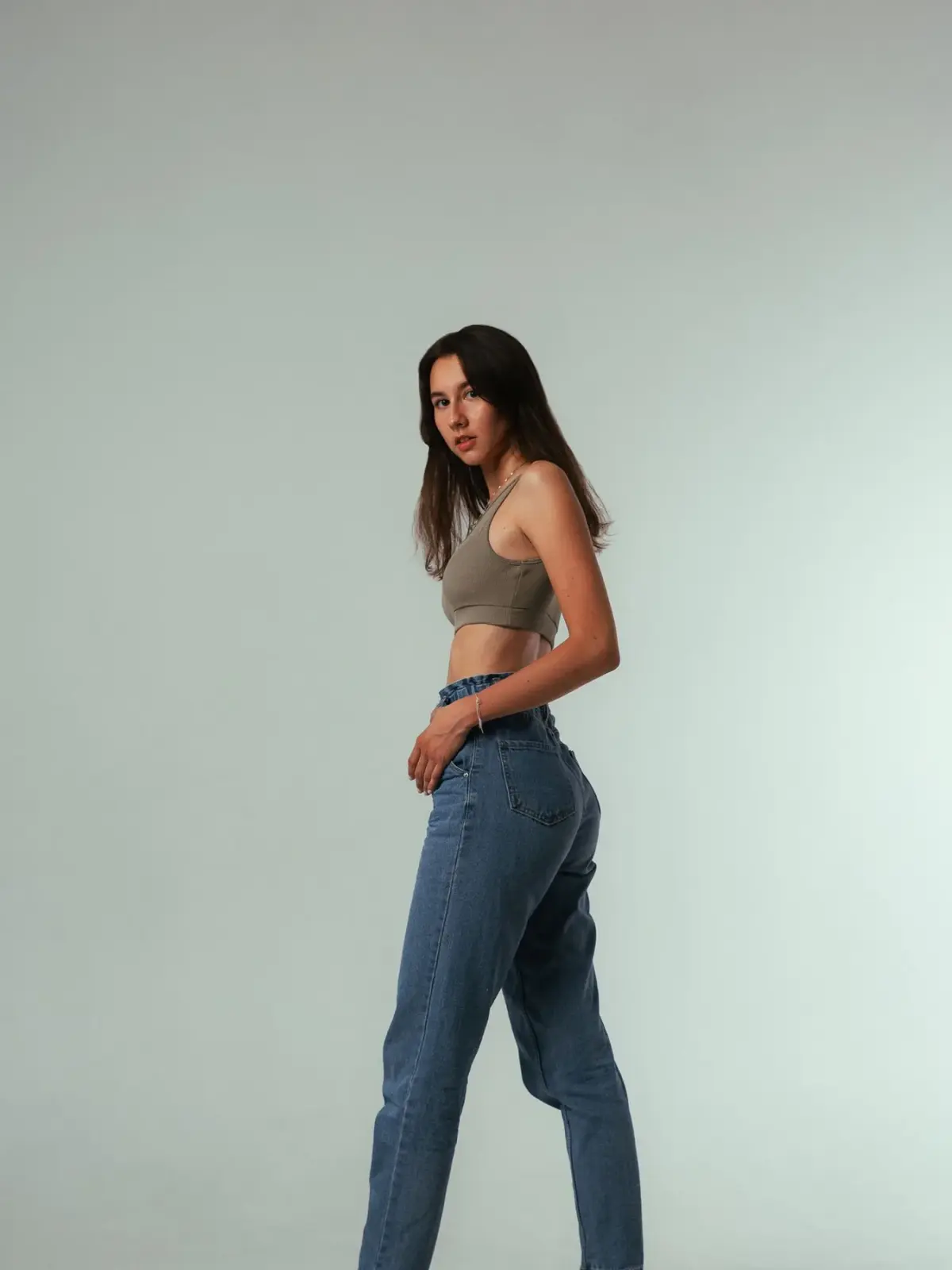 Kadın Mom Fit Kot Pantolon – Mavi