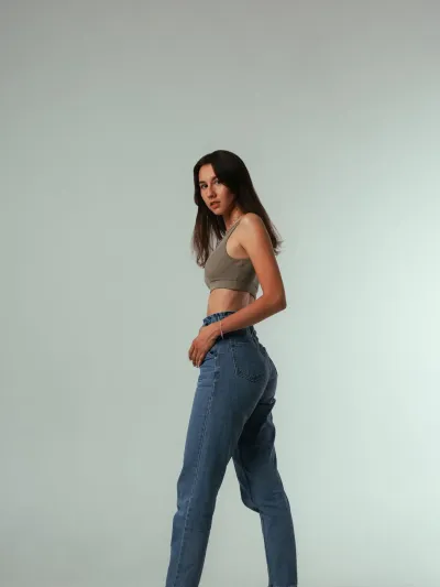 Kadın Mom Fit Kot Pantolon – Mavi
