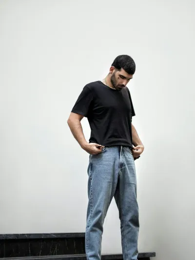 Erkek Baggy Kot Pantolon – Mavi