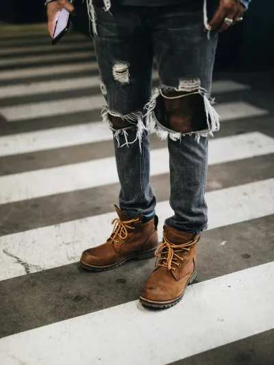 Erkek Yırtık Detaylı Slim Fit Kot Pantolon – Gri