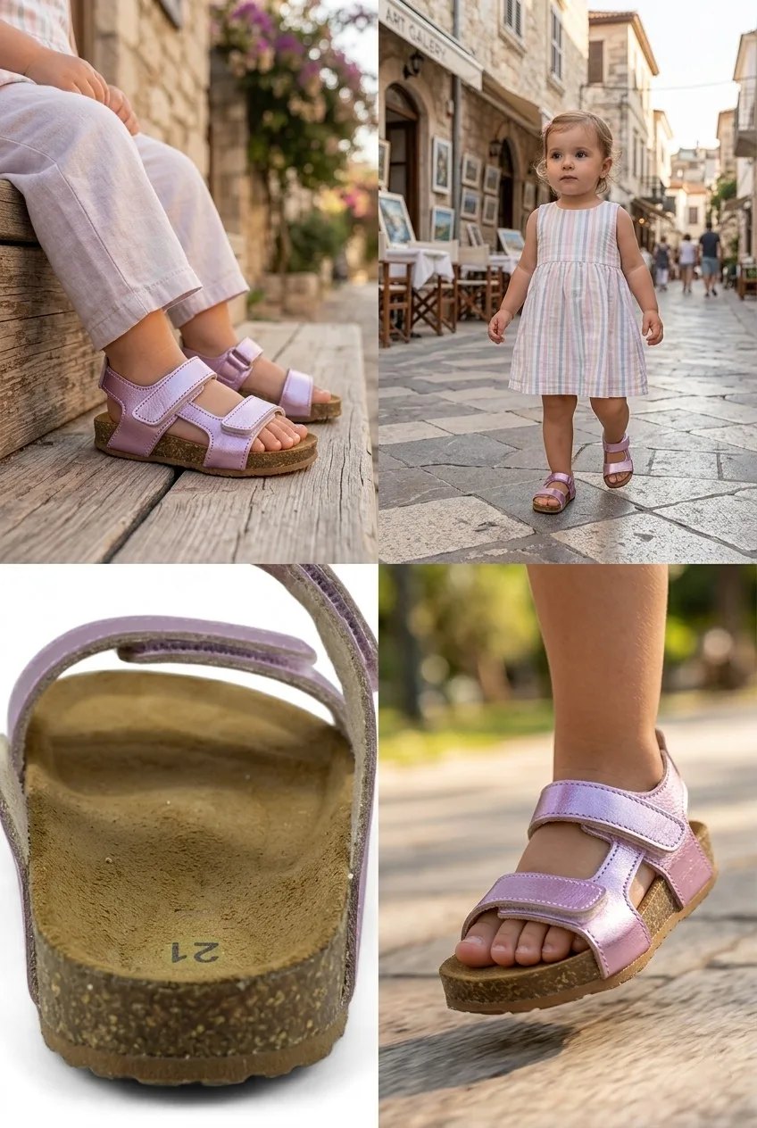 Pembe Deri ve Ortopedik Bebek Sandalet