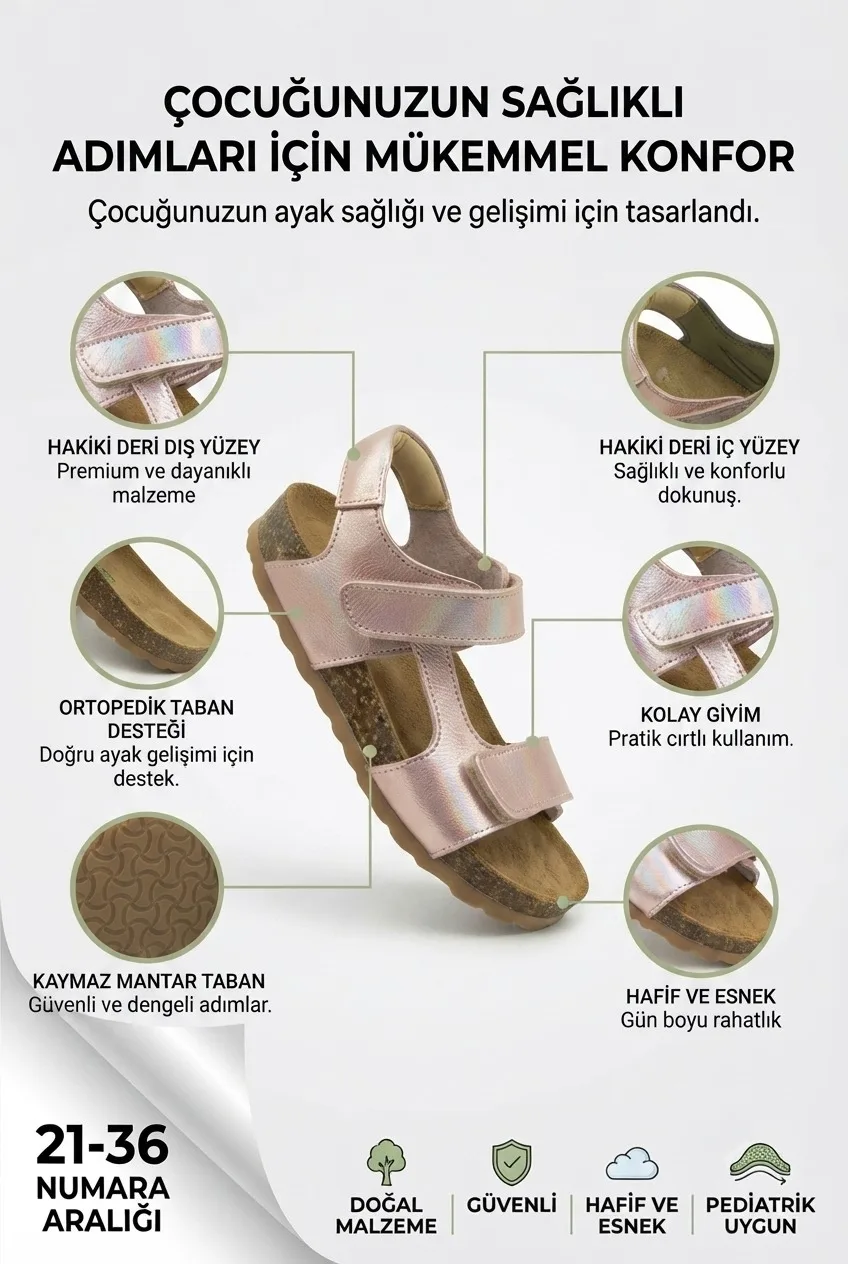 Rose Deri ve Ortopedik Bebek Sandalet