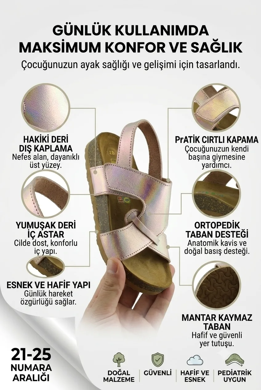 Rose Deri ve Ortopedik Bebek Sandalet