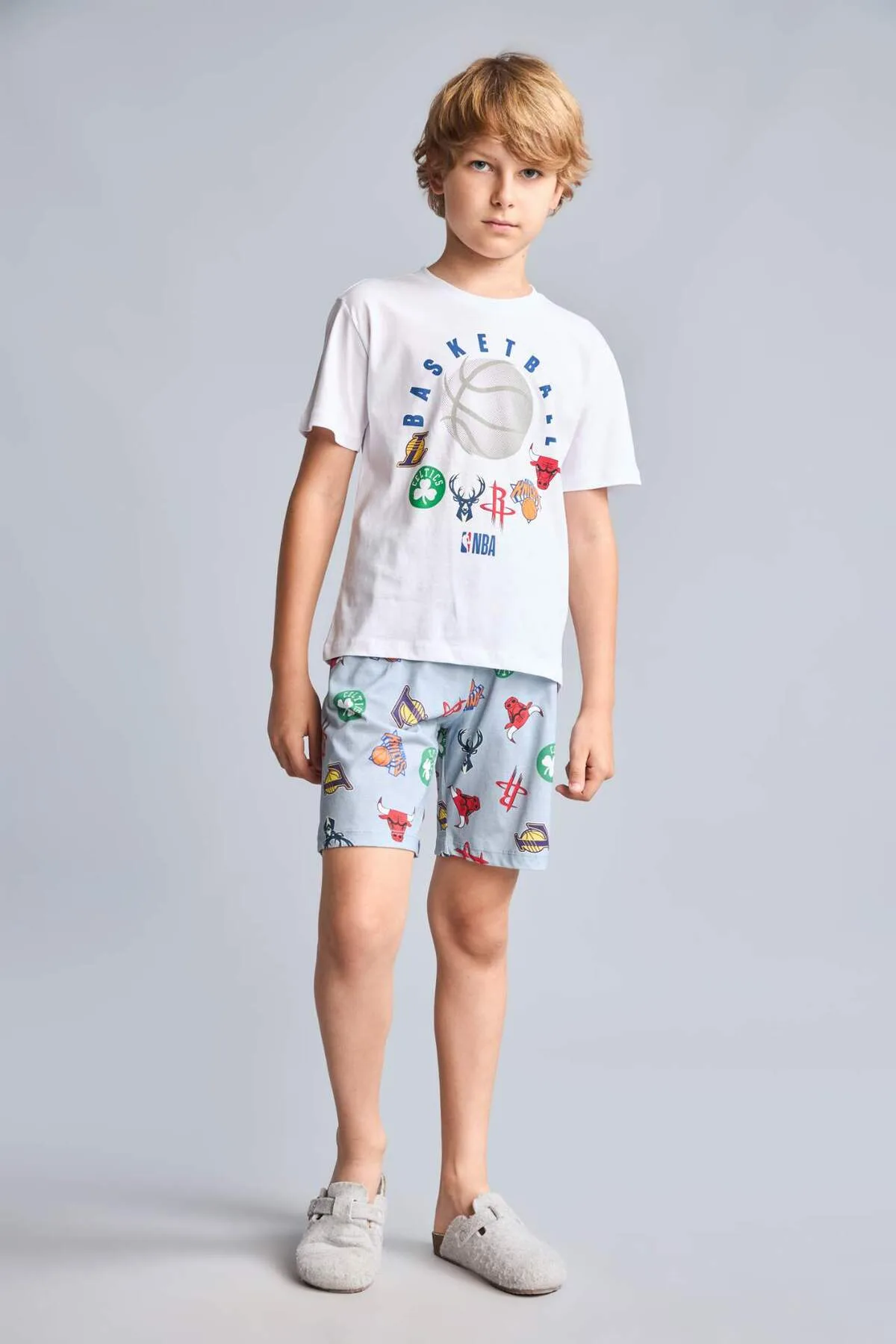 erkek çocuk baskılı pijama takımı nba temalı ZEYDER2213