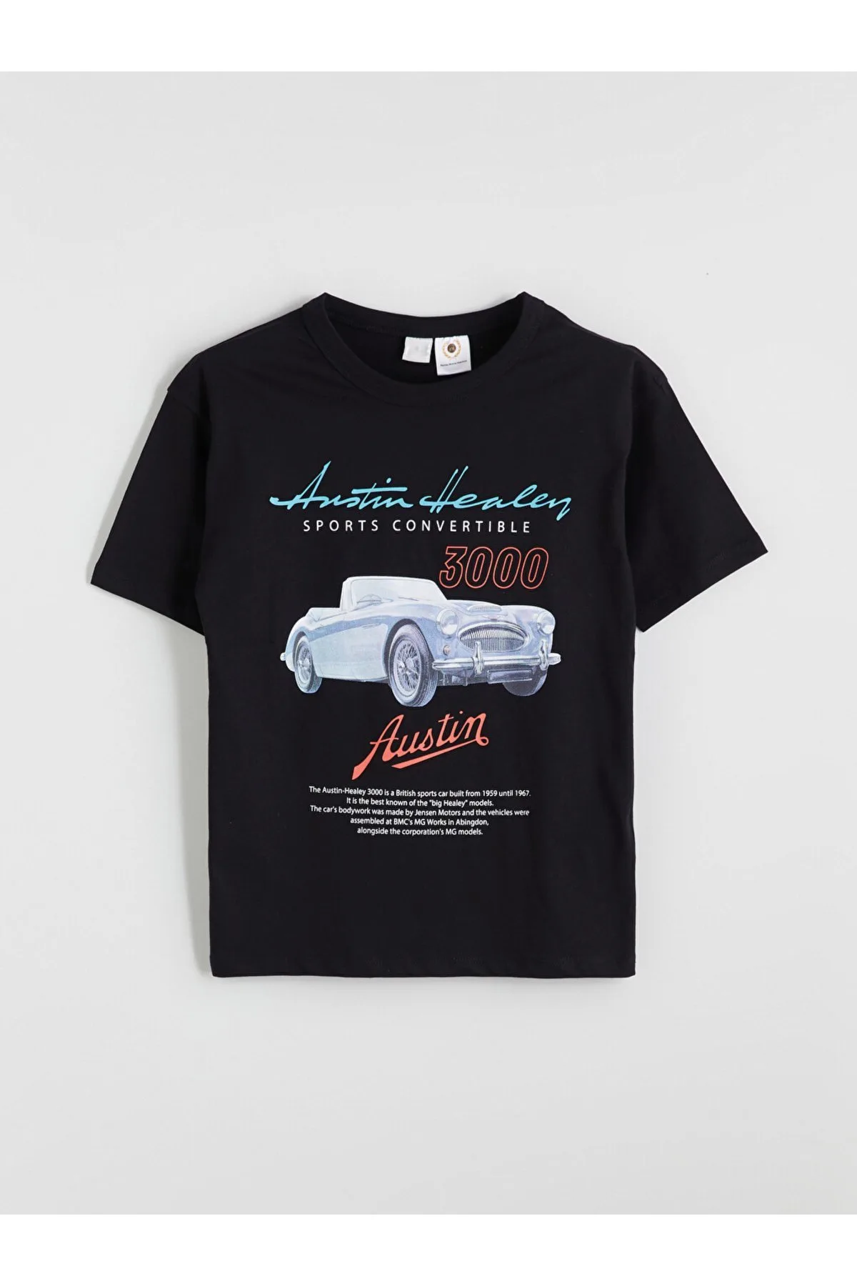 erkek çocuk baskılı t-shirt siyah klasik araba ZEYDER2192