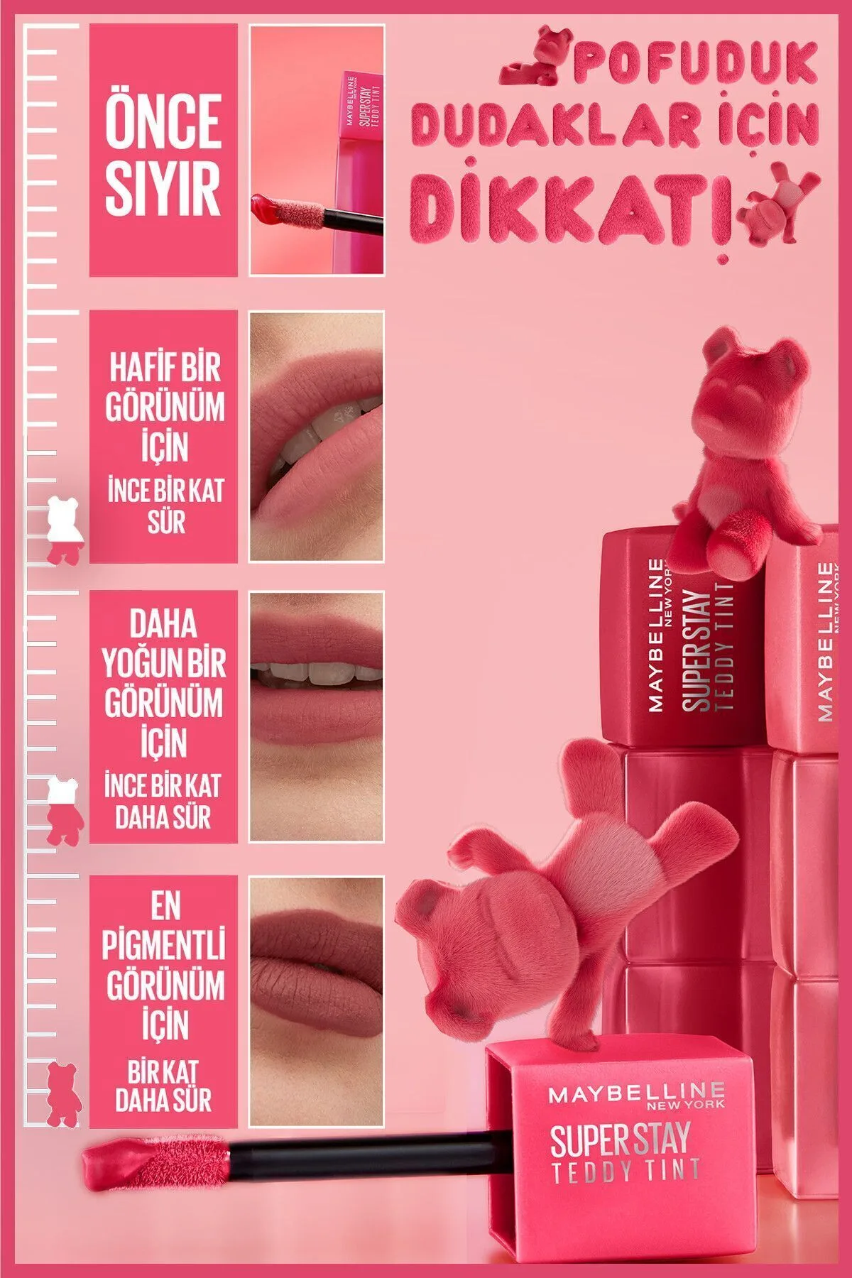 Maybelline Super Stay Teddy Tint Uzun Süre Kalıcı Likit Mat Tint 25 Baby Tee 3