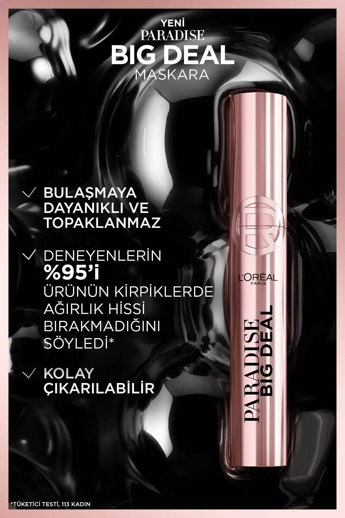 L'Oréal Paris Paradise Big Deal Maskara Siyah - Yoğun Hacim Veren ve Uzatan Ekstra Siyah Maskara Etkisi 3