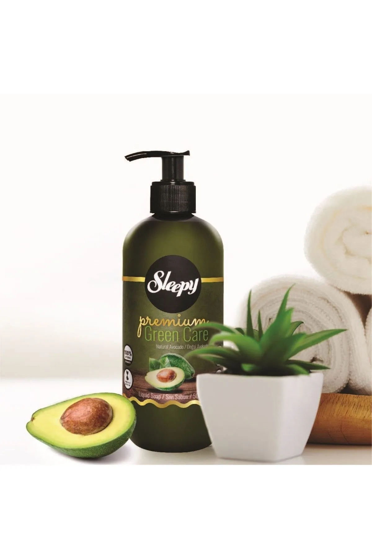 Sleepy Premium Green Care Doğal Aloe Vera Sıvı Sabun 500 Ml 2