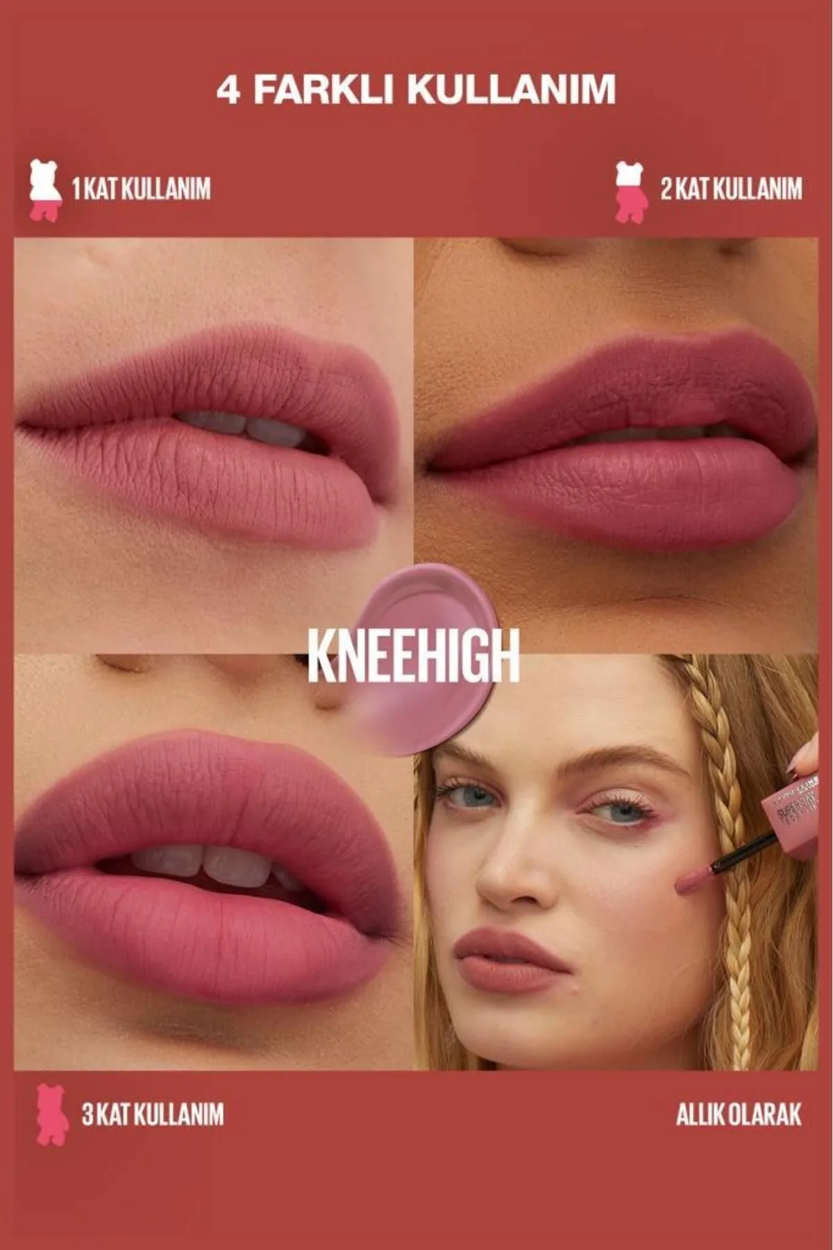 Maybelline Super Stay Teddy Tint Uzun Süre Kalıcı Likit Mat Tint 55 Knee High 2
