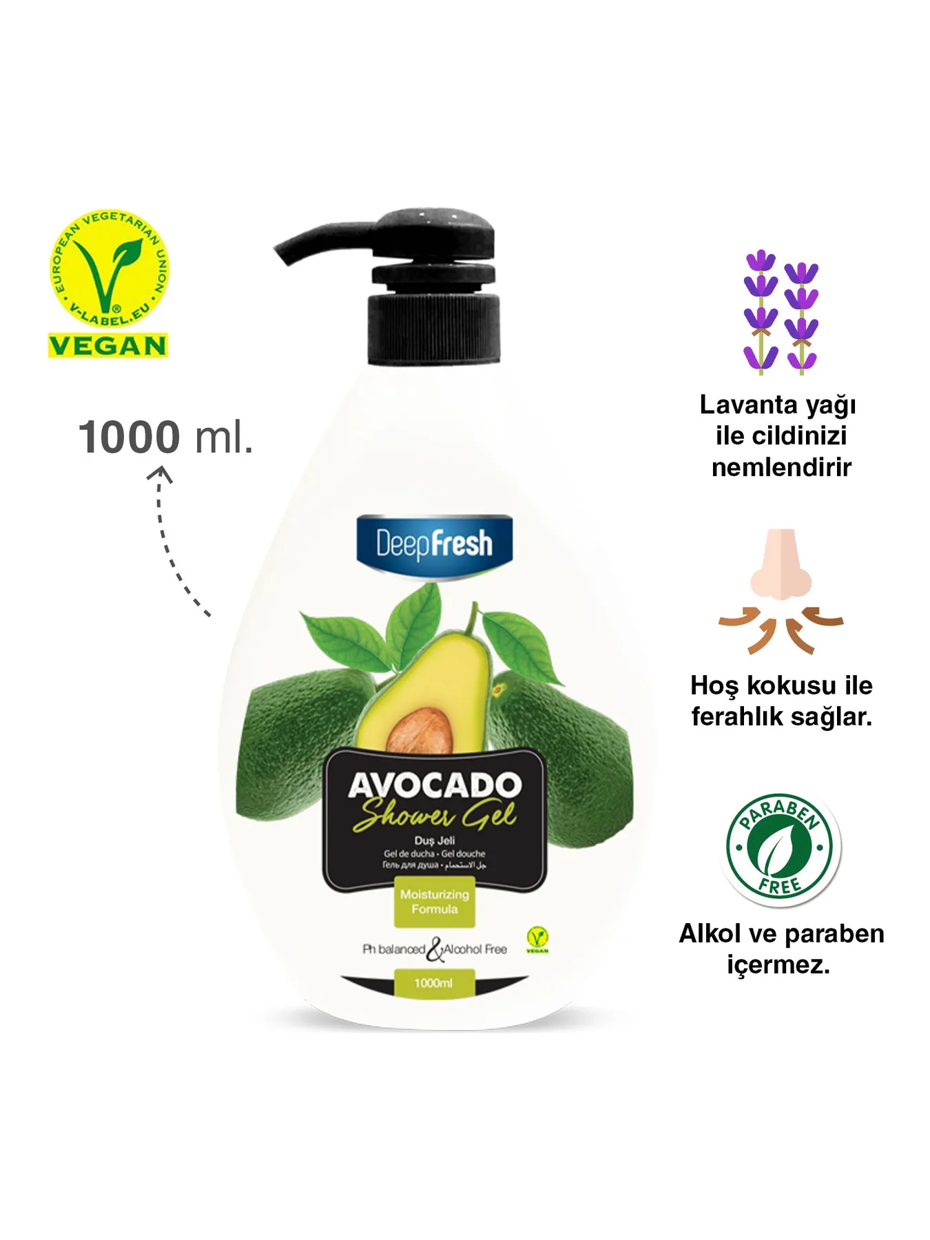 Deep Fresh Duş Jeli Avakado 1 Lt