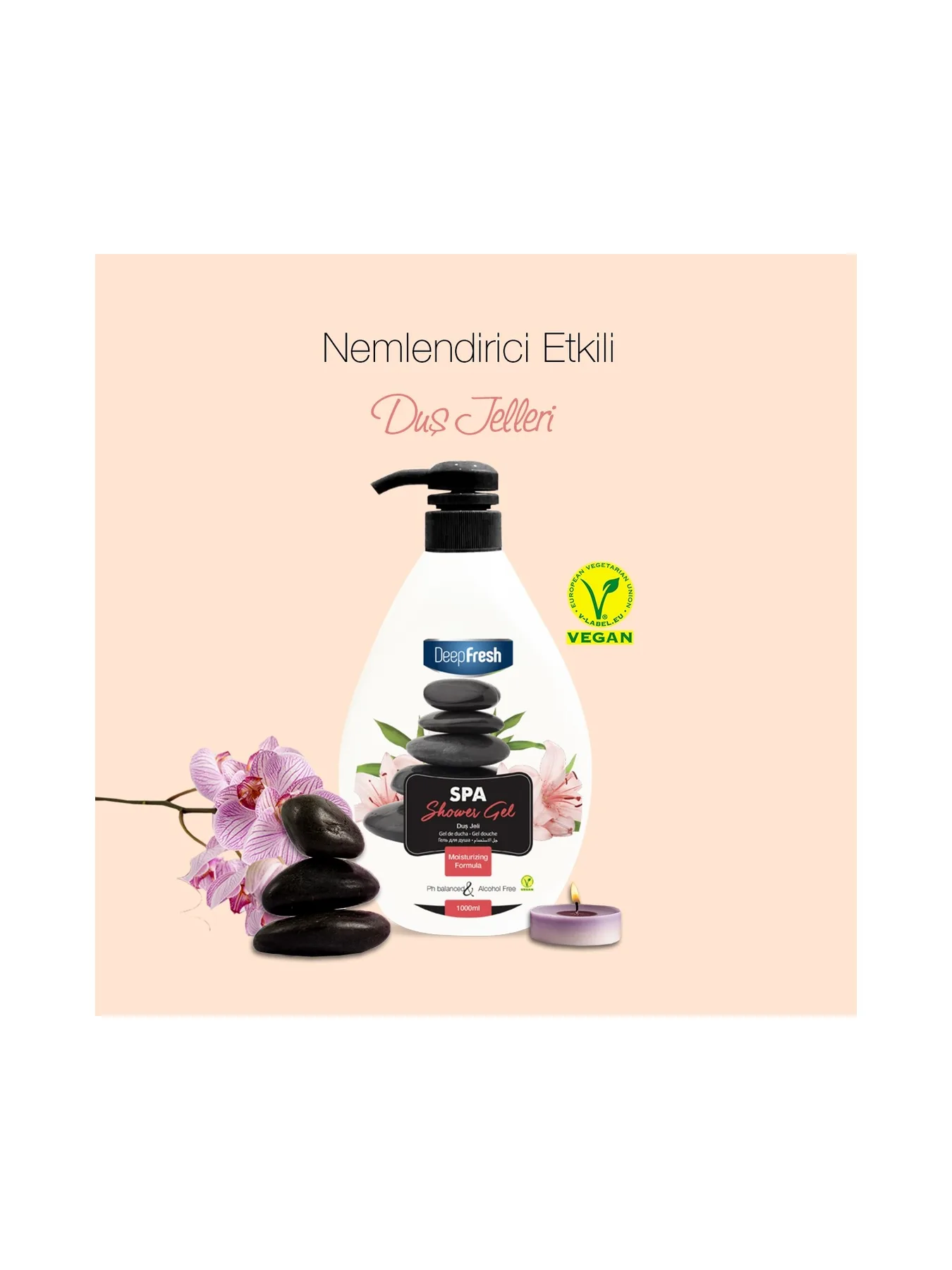 Deep Fresh Spa Duş Jeli 1 lt Canlandırıcı Etkili Ferahlatıcı Koku ile Cildinizi Temizler