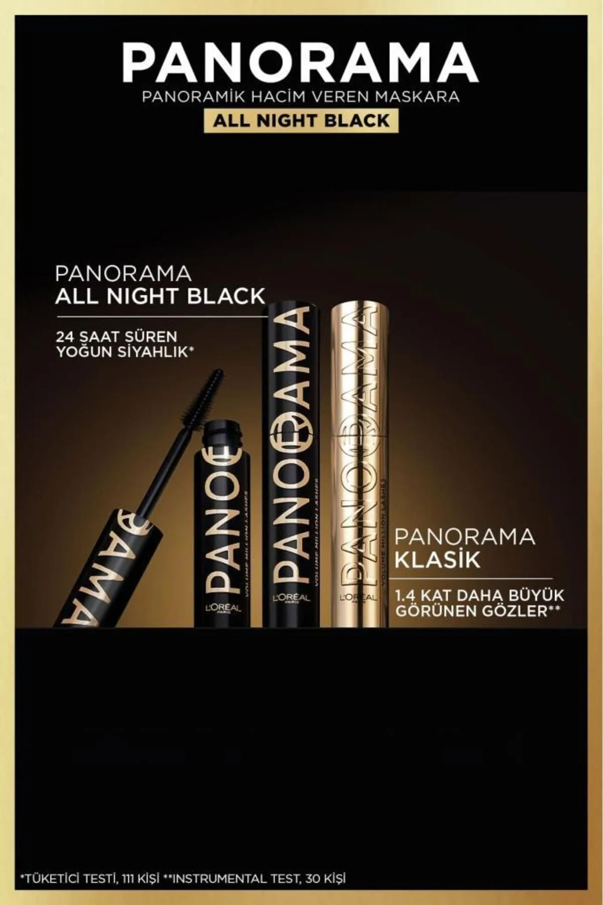 L'Oréal Paris Panorama Hacim Veren Maskara All Night Black - Siyah 4
