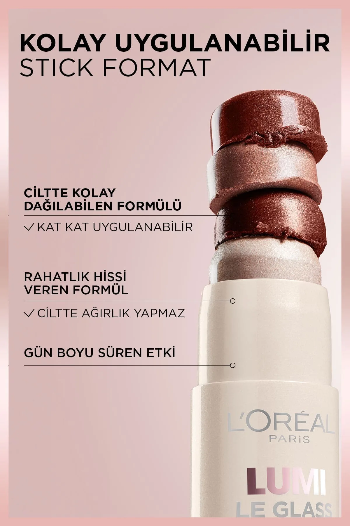L'Oréal Paris Lumi Glass Islak Bitişli Stick Aydınlatıcı - 620 Glassy Pink Ballet 4